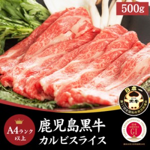 鹿児島黒牛 国産牛 カルビ 250g×2パック 牛肉 霜降り 500グラム 薄切り スライス肉 高級食材 高品質和牛 ブランド牛 牛肉料理 家庭用 業