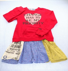 F.O. KIDS エフオー キッズ ワンピース 長袖 140cm 赤系 キッズ ジュニア オールインワン 女の子 子供服 中古