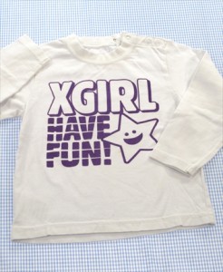 エックスガール X-GIRL 長袖Tシャツ 90cm 白系 トップス 男の子 女の子 キッズ 子供服 中古