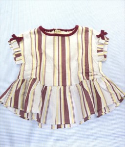 trois lapins トロワラパン KP ブラウス ペプラム 半袖 150cm トップス 女の子 ジュニア キッズ 子供服 中古