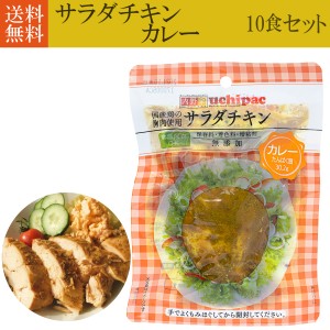 サラダチキン ダイエットに非常食に 10食セット カレー味 国産鶏の胸肉使用 無添加 高たんぱく質 uchipac 送料無料