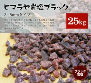 送料無料 食用ブラック岩塩約3-8mm 25kg（ミル用）