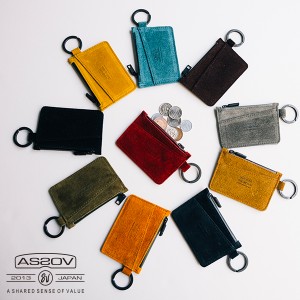 AS2OV アッソブ WATER PROOF SUEDE COIN CASE コインケース 小銭入れ カードケース 防水 撥水 スウェードレザー 革 牛革 カウレザー メン