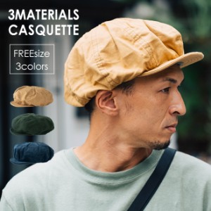 DECHO デコー CASQUETTE キャスケット ベレー帽 帽子 メンズ レディース キャンバス コーデュロイ 起毛 異素材 ベージュ グリーン ネイビ