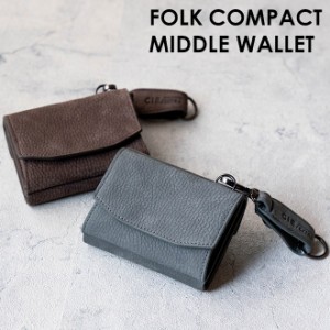 CIE シー FOLK COMPACT MIDDLE WALLET フォークミドルウォレット ミニ財布 レザー 革 経年変化 メンズ レディース コンパクト 小さい 黒