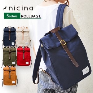 nicina (ニシナ) ROLL BAG L ロールバッグ デイバッグ リュック 鞄時と共に成長を楽しむ。10年先も頼れる存在に。 キャンバス 帆布 レザ