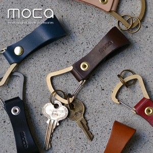 moca（モカ） KEY HOLDER キーホルダー真鍮×ヌメ革の魅力引き立つシンプルかつ機能的キーホルダー。 レザー 革 小物 キーホルダー 小物