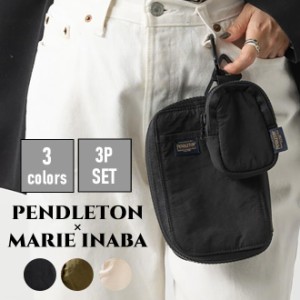 【稲葉真理恵さんコラボアイテム】PENDLETON ペンドルトン MULTI NECK POUCH マルチ ネックポーチ 3Pセット ショルダーバッグ ショルダー