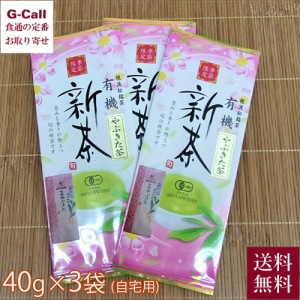 静岡 日本農産 有機ＪＡＳ認定 有機茶 やぶきた新茶 40g×3袋 自宅用 送料無料 お茶 茶 茶葉 緑茶 新茶 お取り寄せ