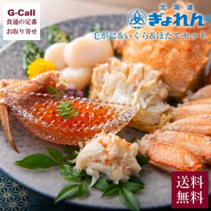 北海道ぎょれん 毛がに いくら ほたてセット 送料無料 冷凍 魚卵 魚介類 海鮮 毛蟹 水揚げ 北海道 ぎょれん 贈答 お取り寄せ