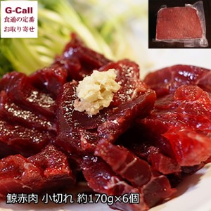 日野商店 鯨 赤肉 小切れ 約170g 6個 北海道・沖縄送料別 長崎 くじら クジラ 鯨赤肉 赤身 低温熟成 鯨ユッケ 竜田揚げ お刺身 イワシ鯨 