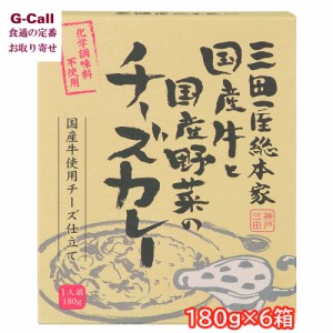 三田屋総本家 国産牛と国産野菜のチーズカレー 180g×6箱 送料無料 国産牛 国産野菜 カレー ビーフカレー チーズカレー  レトルト 簡単調