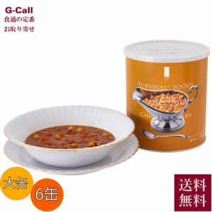 サバイバルフーズ 超 長期保存食 大缶 チキンカレー 6缶セット 送料無料 25年備蓄食 防災 防災グッズ 保存食 非常食 缶詰 災害用 缶切り