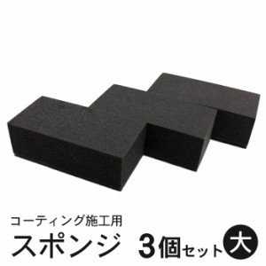 コーティング スポンジ 塗り込み用 二層 (大) 10cm×4.5cm 3個セット | 洗車 住居 ガラスコーティング 黒樹脂復活剤 塗布用 ハンド用 マ