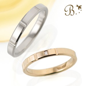 結婚指輪 マリッジリング ペアリング ダイヤモンド K18ハニーイエローゴールド K18ホワイトゴールド Mint 人気 2本セット 
