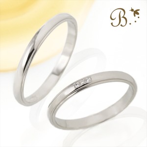 結婚指輪 マリッジリング ペアリング ダイヤモンド プラチナ Orange 人気 シンプル 2本セット 