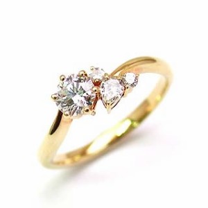AneCan掲載 Brand アニーベル K18ダイヤモンドデザインリング 婚約指輪・エンゲージリング メレ