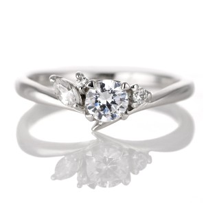 婚約指輪 ダイヤモンド ダイヤ プラチナ リング 0.3ct 天然石 珍しい カット エンゲージリング 鑑別書