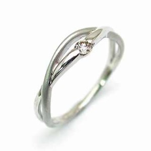 結婚指輪 K18WG ダイヤモンドデザインリング 