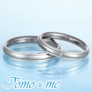 結婚指輪 マリッジリング プラチナ チタン コンビ ダイヤモンド 一粒 Tomo me トモミ ペアリング ブランド シンプル 人気 刻印無料 スト