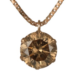 ネックレス 一粒 ダイヤモンド ネックレス ピンクゴールド ダイヤモンドネックレス ダイヤモンド ダイヤ 1カラット ファンシーカラー
