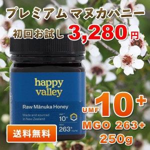 初回限定 お試し価格 プレミアム マヌカハニー UMF 10+ 250g (MGO 263+) 分析証明書付 ニュージーランド産 蜂蜜 UMF協会認定 無添加 無農