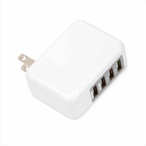 USB電源アダプタ4ポート 4.8A合計出力 ホワイトPG-UAC48A01WH 取り寄せ商品
