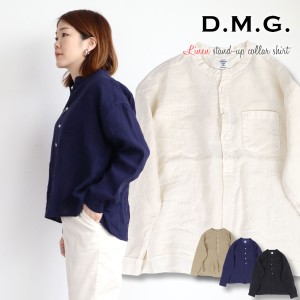 スタンドカラーシャツ ドミンゴ DMG プルオーバーワイドシャツ フレンチリネンキャンバス スタンドカラーシャツ ( 16-720l )  D.M.G 日本