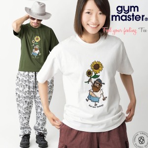 プリントTシャツ ジムマスター Gym Master ひまわり おじさん フィールユアフィーリング刺繍 ショートスリーブカットソー 半袖 7.4oz ( G