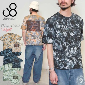 ジョンブル メンズ Johnbull 半袖 ポケット付き バックプリントTシャツ タイダイ染め クルーネック LIGHT ライト 25779 コットン アメカ