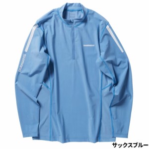 シマノ ウェア ウォーターリペル ハーフジップシャツ ロングスリーブ M サックスブルー SH-040X