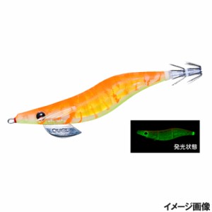 【アウトレット】 デュエル エギ LQ(レンズエギ 透明布巻) 3.5号 16.GLOG ゴースト夜光ゴールドオレンジ【ゆうパケット】