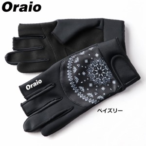 【現品限り】 防寒ウェア Oraio(オライオ) ウィンドブレイクグローブ L ペイズリー (防寒)【ゆうパケット】