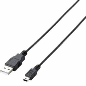 エレコム RoHS指令準拠&環境配慮パッケージ エコUSBケーブル USB2.0 A-miniBタイプ 0.5m ブラック 送料無料