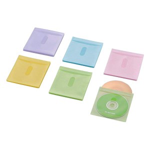 エレコム DVD BD CDケース 不織布 両面収納 30枚入 60枚収納可 5色アソート CCD-NIWB60ASO