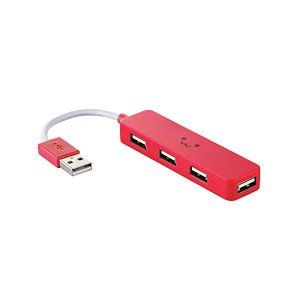 エレコム USB2.0 ハブ 4ポート バスパワー Nintendo Switch動作確認済 レッド U2H-SN4NBF1RD 