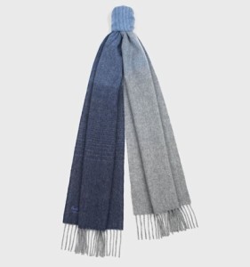 【中古】 ライトブルー×マルチ マフラー美品■ (ランバンオンブルー) LANVIN en Bleu カシミヤ