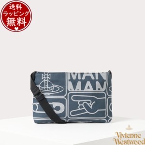 ヴィヴィアンウエストウッド Vivienne Westwood ショルダーバッグ タグ メンズサコッシュ ブルー 