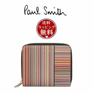 ポール・スミス Paul Smith 財布 シグネチャーストライプパッチワーク ラウンドジップ2つ折り財布 ユニセックス マルチカラー 