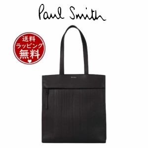 ポール・スミス Paul Smith トートバッグ シャドーストライプ レザー 2WAYトート LWG認証レザー ブラック 