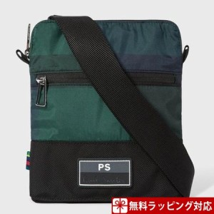 ポールスミス バッグ メンズ ショルダーバッグ チェックナイロン グリーン Paul Smith