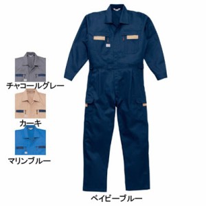 山田辰AUTO-BI 8700 ストライプツヅキ服 S〜LL 作業服 作業着 つなぎ