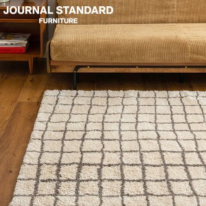 JOURNAL STANDARD FURNITURE ジャーナルスタンダードファニチャー GRID RUG NA 140×200cm グリッド ラグ 140×200cm ナチュラル ラグ ラ