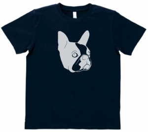 動物　生き物　フレンチブルドッグ　Tシャツ　ネイビー