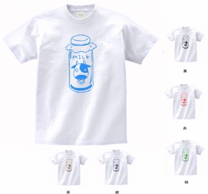 デザインTシャツ　おもしろ　MILK　Tシャツ　白