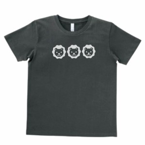 デザインTシャツ　おもしろ　動物　生き物　ライオン×3　スモーク