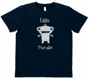 おもしろ　リトルモンスター　Tシャツ　ネイビー