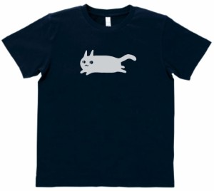 動物　生き物　Tシャツ　おもしろ　ネコ　ネイビー