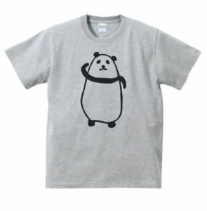 動物　生き物　ゆるパンダ　Tシャツ　グレー