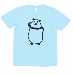 動物　生き物　ゆるパンダ　Tシャツ　水色